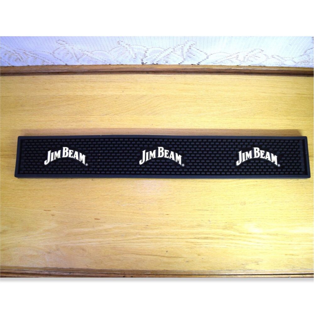 Jim Beam Bar Mat 23.75" long x 3.25" wide CLEAN Mancave Bartender Collectible